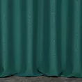 Zasłona szyta na taśmie fala ciemnoturkusowa z tkaniny z dodatkiem połyskującej nici, z widocznym ozdobnym splotem