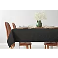 Obrus czarny 140x220 cm o strukturze płótna STELLA 1 z dodatkiem srebrnej nici