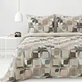 Pościel 220x200 bawełniana kolor beżowy, brązowy z wzorem geometrycznym SPRING 36 Eurofirany