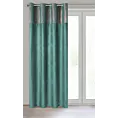 Zasłona ciemnoturkusowa z dekoracyjnym pasem, welwetowa 140x250 cm przelotka PERI Eurofirany