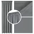 Zasłona szara z tkaniny welurowej 420x260 cm tunel Dora Eurofirany