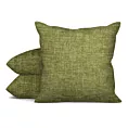 Poszewka szyta zielona z tkaniny zaciemniającej typu dimout o naturalnym splocie, z efektem melanżu