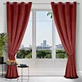 Zasłona bordowa z matowego welwetu z upinaczem 140x270 cm przelotka CARMEN Eurofirany