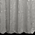 Zasłona szyta na taśmie fala srebrno srebrzysta z tkaniny w stylu eko z błyszczącym nadrukiem