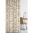 Zasłona szyta na taśmie fala kremowo złocista z tkaniny welwetowej zdobionej połyskującym drukiem