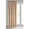 Zasłona ciemnobeżowa z tkaniny welwetowej 140x270 cm taśma ROSA Design 91 Eurofirany