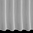 Firana szyta na taśmie fala biało srebrna tkanina w cienkie pionowe pasy, zdobione połyskującą nicią w srebrnym kolorze, wykończona obciążnikiem