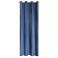 Zasłona granatowa z błyszczącego strukturalnego welwetu 140x250 cm przelotka LUSSI Eurofirany