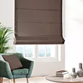 Roleta rzymska brązowa z gładkiej, przyjemnej w dotyku tkaniny z efektem melanżu