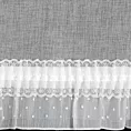 Zazdrostka biała z etaminy zdobiona aplikacją z dodatkiem perełek 150x30 cm szelki MARY  Eurofirany
