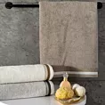 Ręcznik kąpielowy 50x90 cm bawełniany kolor jasnoszary z bordiurą w pasy 550 g/m2 NIKO Eurofirany