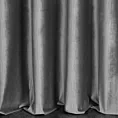 Zasłona szyta na taśmie fala szara z tkaniny welwetowej w pionowe prążki, wykończona obciążnikiem