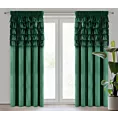 Zasłona ciemnozielona zdobiona falbanami z welwetu 140x270 cm taśma AURA Eurofirany