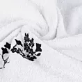 Zestaw ręczników bawełnianych na prezent 3 szt kolor biały, czarny z haftowanym motywem kwiatów 380g /m2 BLOSSOM Eurofirany