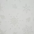 Bieżnik na stół kremowy 85x85 cm z żakardowej tkaniny FLASH świąteczny z motywem jasnozłotych śnieżynek