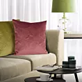 Poszewka na poduszkę 45x45 cm welwetowa z wytłaczanym wzorem liści miłorzębu ciemnomiętowa VELVET 58 EUROFIRANY PREMIUM