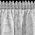 Zasłona biała zdobiona pasem aplikacji róż 3D 140x270 cm taśma ROSES Eva Minge Eurofirany