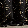 Zasłona czarna ze złotym wzorem geometrycznym 135x250 przelotka ABELLA Eurofirany