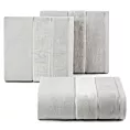 Ręcznik kąpielowy 70x140 cm bawełniany kolor srebrny z welurową bordiurą 500 g/m2 EMMA Eurofirany