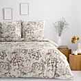 Pościel 160x200 cm bawełniana kolor naturalny, brązowy z wzorem roślinnym JULITA Eurofirany