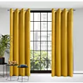 Zasłona musztardowa z tkaniny welwetowej 140x250 cm przelotka ROSA Design 91 Eurofirany