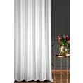 Zasłona szyta na taśmie 5 cm biała z tkaniny z mieszanką lnu i wiskozy, w stylu eko, z delikatnym połyskiem