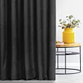Zasłona szyta na taśmie fala ADESSA czarna z miękkiej tkaniny o welurowej strukturze