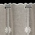 Tkanina firanowa zazdrostka zdobiona haftem kwiatów Eurofirany