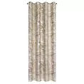 Zasłona biało, beżowa z motywem liści,zaciemniająca 140x250 cm przelotka SAMIRA Eurofirany