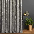 Zasłona szyta na flexach srebrno złocista z tkaniny welwetowej ze złotym marmurkowym nadrukiem