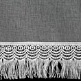 Zazdrostka biała z etaminy zdobiona gipiurą z frędzelkami 60x150 cm szelki ROXANA Eurofirany