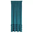 Zasłona ciemnoturkusowa z welwetu zdobiona falbanami 140x250 taśma CHARLOTTE 1 Eurofirany