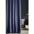 Zasłona szyta na flexach LUXOR granatowa z eleganckiej lśniącej tkaniny o drobnym splocie