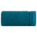 Ręcznik kąpielowy 50x90 cm bawełniany kolor turkusowy z bordiurą w paski 500 g/m2 ABBIE Eurofirany