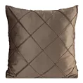 Poszewka na poduszkę 45x45 cm welwetowa z ozdobnym geometrycznym przeszywanym wzorem jasnobrązowa NALA EUROFIRANY PREMIUM