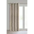 Zasłona beżowa z szenilowej tkaniny 140x250 cm przelotka - NILO Eurofirany