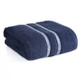 Ręcznik do rąk 30x50 cm bawełniany kolor granatowy w kontrastujące pasy 500 g/m2 DINA Eurofirany