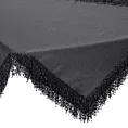 Bieżnik na stół czarny 85x85 cm JASPER zdobiony puszystymi frędzlami EUROFIRANY PREMIUM