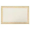 Podładka na stół biało, złota 32 x 52 cm MAJORKA zdobiona błyszczącym wzorm ornamentu