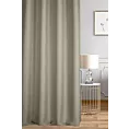 Zasłona szyta na taśmie fala szarobeżowa z tkaniny o naturalnym splocie w stylu eko