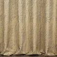 Zasłona szyta na taśmie fala złoto popielata z lekko usztywnianej tkaniny z przecieranym wzorem