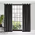 Zasłona czarna z błyszczącego strukturalnego welwetu 140x250 cm przelotka LUSSI Eurofirany