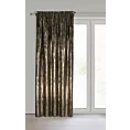 Zasłona czarno, szampańska zdobiona lśniącym nadrukiem z welwetowej tkaniny 140x270 cm taśma EMILA Eurofirany