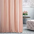 Zasłona szyta na taśmie fala DORA - HIT pudrowa z miękkiej tkaniny o welurowej strukturze