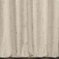 Zasłona szyta na taśmie 5 cm ciemnokremowo złocista z miękkiej tkaniny o strukturze weluru z połyskliwym nadrukiem