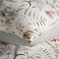 Pościel 220x200 cm z satyny bawełnianej kolor biały, brązowy z nadrukiem roślinnym SPRING 47 Eurofirany