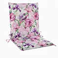 Poduszka na krzesło 45 x 90 x 3 cm wodoodporna różowo, fioletowa zdobione roślinnym wzorem GARDEN Eurofirany