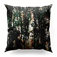Poszewka szyta ciemnozielono czarna z tkaniny welwetowej z metalicznym nadrukiem