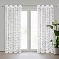 Zasłona biała zdobiona wzorem designerskim 140x250 przelotka VICTORIA Eva Minge Eurofirany