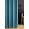 Zasłona szyta na flexach turkusowa z miękkiej tkaniny o naturalnym splocie w stylu ekologicznym